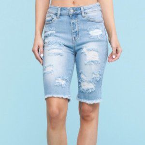 JUDY BLUE  CUTOFF BERMUDA SHORTS